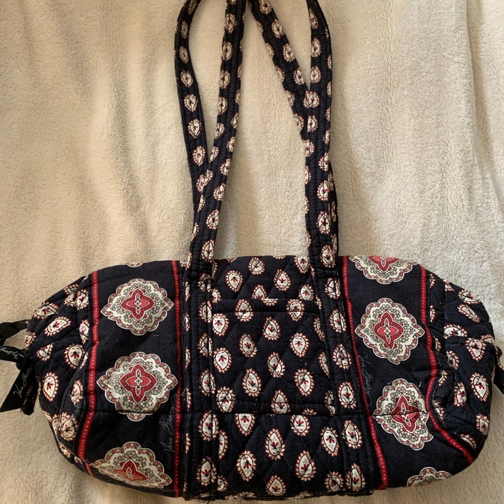 Vera Bradley Black and Red Shoulder Bag with Braided Straps